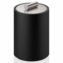 Organisateur De Salle De Bain Decor Walther Stone Avec Couvercle Petit Mat Noir Mat Acier