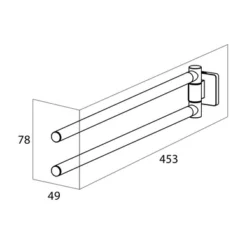 Porte Serviette Tiger Dock 2-Bras Acier Inoxydable Brossé -Salle De Bain Boutique 4 4008911323030 4