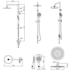 Ensemble De Douche Tiger Splash Pommeau Pluie Noir -Salle De Bain Boutique 4008911714340