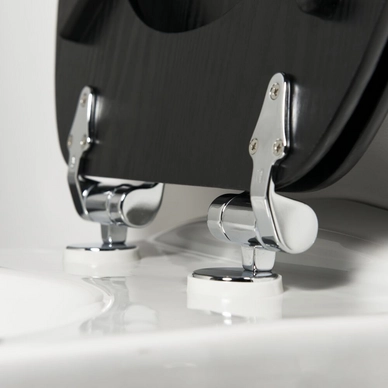 Abattant WC Avec Frein De Chute Tiger Blackwash Bois Noir 7 Abattant WC Avec Frein De Chute Tiger Blackwash Bois Noir – Image 5