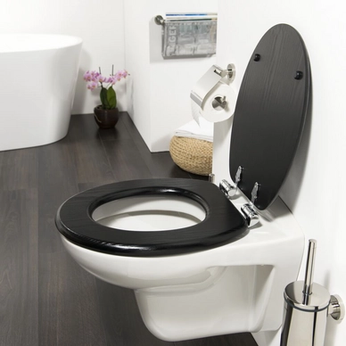 Abattant WC Avec Frein De Chute Tiger Blackwash Bois Noir 5 Abattant WC Avec Frein De Chute Tiger Blackwash Bois Noir – Image 3