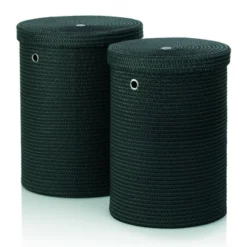 Panier à Linge Kela Rimossa Black (set De 2 Pièces)