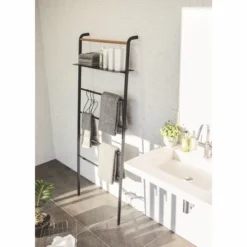 Porte-Serviette Yamazaki Tower Ladder Large Noir -Salle De Bain Boutique 4903208038720 4