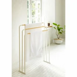 Porte-Serviette Yamazaki Plain White 7 Porte-Serviette Yamazaki Plain White -Salle De Bain Boutique 4903208074674 2