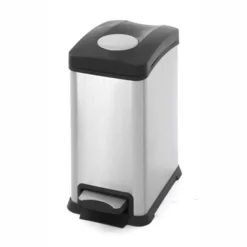 EKO Rejoice Poubelle à Pédale Mat Argent RVS 12L