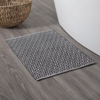 Tapis De Bain Sealskin Trellis Coton Noir 4 Tapis De Bain Sealskin Trellis Coton Noir – Image 2