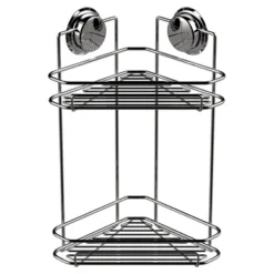 Rangement De Douche Elementals Triangle 2 Niveaux Suction Chrome