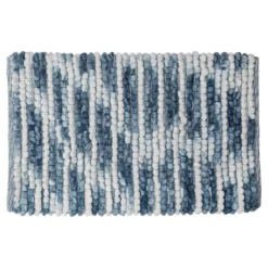 Tapis De Bain Sealskin Vintage Polyester Bleu 50x80 Cm