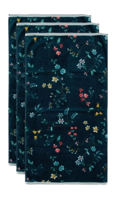 Serviette De Toilette Pip Studio Les Fleurs Dark Blue (55 X 100 Cm)