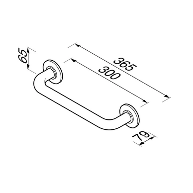 Barre D'appui Geesa Hotel Fin Chrome 30 Cm 4 Barre D'appui Geesa Hotel Fin Chrome 30 Cm – Image 2