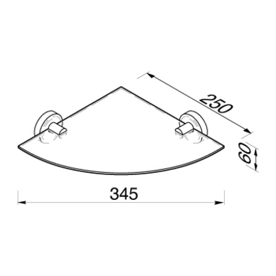 Tablette De Coin Geesa Luna Chrome 35 Cm 3 Tablette De Coin Geesa Luna Chrome 35 Cm – Image 2