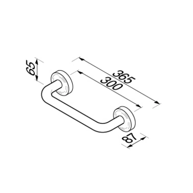 Barre D'appui Geesa Luna Chrome 30 Cm 4 Barre D'appui Geesa Luna Chrome 30 Cm – Image 2