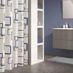 Rideau De Douche Sealskin Retro Bleu