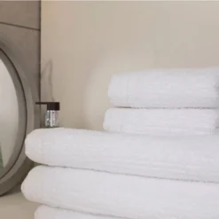 Serviette De Bain Seahorse Ridge White (3 Pièces) -Salle De Bain Boutique sh ridge white stapel