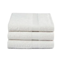 3 Serviettes De Douche Blanc Ivoire (70 X 140 Cm)